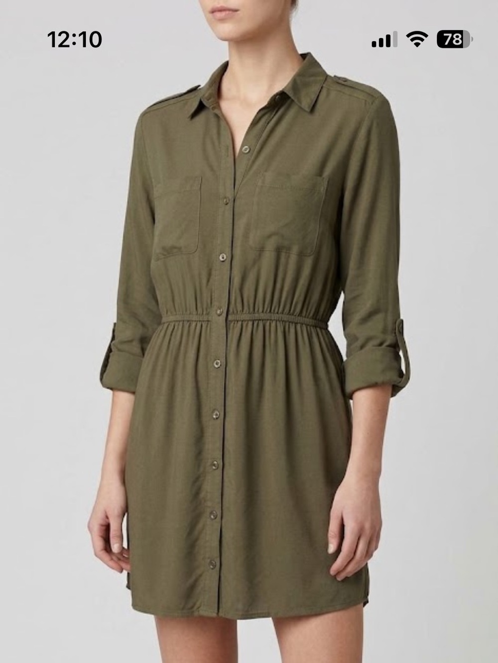 🐠Urban Outfitters BDG Olive Green Shirt dress Button down XS